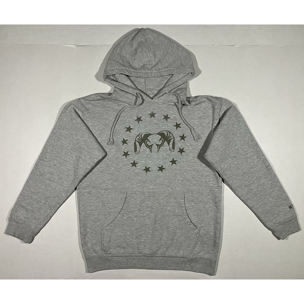 KUIU Hoodie Mens Medium Big Ram Pullover Hunting Gray Sweatshirt Outdoors